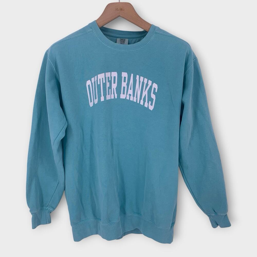 Comfort Colors Outer Banks Adult M Aqua Blue Sweatshirt Netflix VW The Twinkie